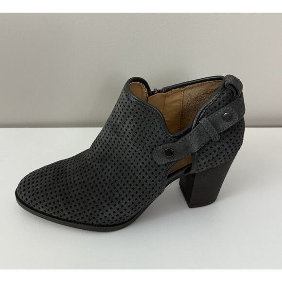 Franco Sarto Size 6 Dale 2 Dark Gray Perforated Heel Ankle Booties NWOT - Picture 5 of 16